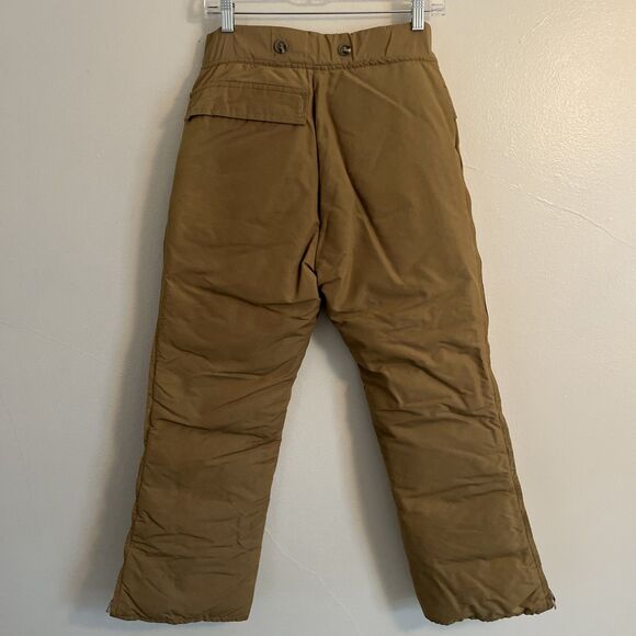 WOOLRICH Vintage 70s Quilted Duck Down Nylon Canvas Waterproof Pant,Tan- Size S - Picture 6 of 10